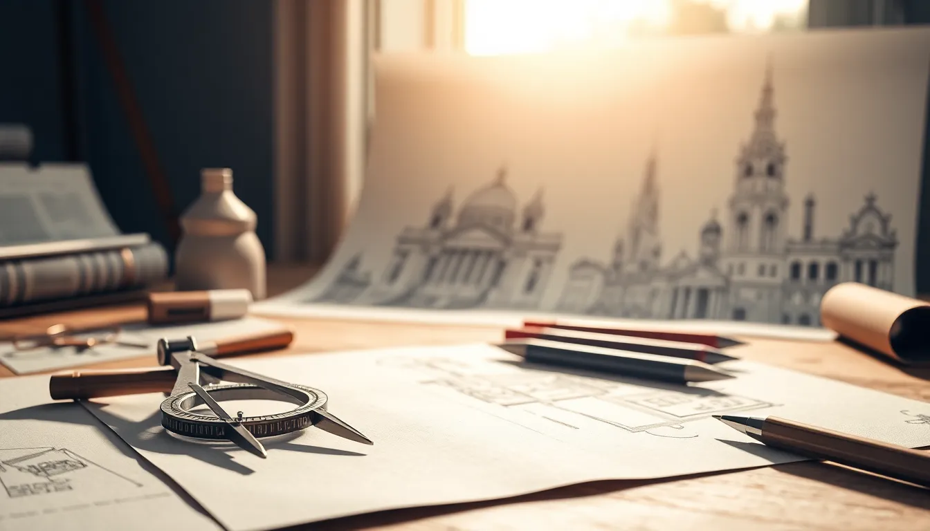 건축사 시험 준비를 위한 책상 이미지