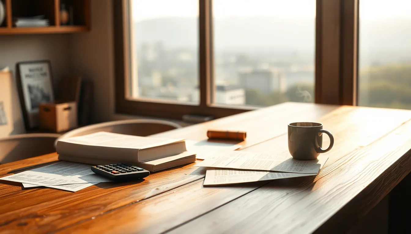 공인중개사 시험 합격을 위한 공부 자료와 필기구 이미지